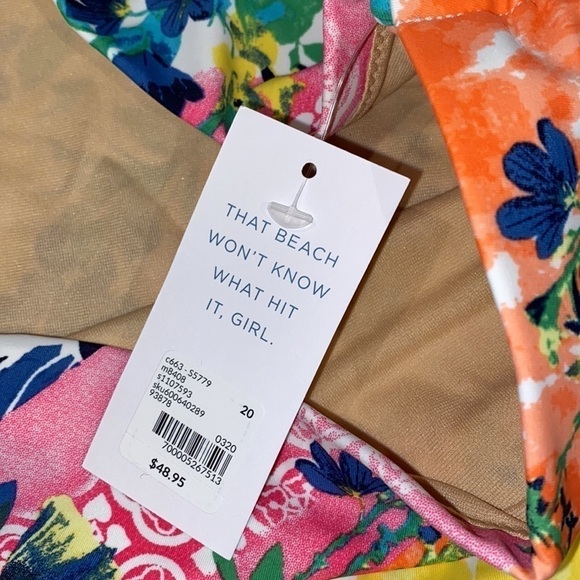 Cacique Hi Waisted Patchwork Swim Briefs Swim Bottom Swim by Cacique Size 20 - Picture 5 of 5